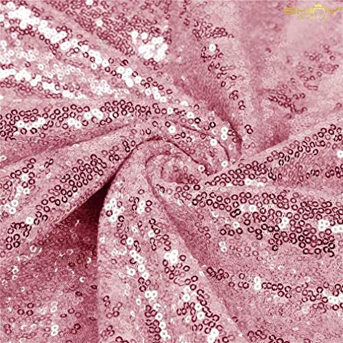 Valentina Textile Inc Sequin Fabric Glitter Embroidery Fabric by The Yard Material for DIY Sewing Curtain Backdrop Tablecloth Table Linen Runner Clothes (1 Yard, Blush) - color: Blush, size: 1 YARD