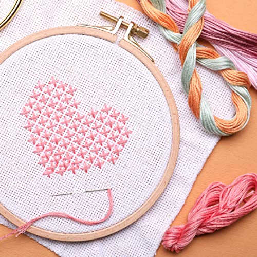 Essentials by Leisure Arts 8 Inch Bamboo Embroidery Hoop with Adjustable Tension Screw, Smooth Lightweight Hoop for Cross Stitch, Needlepoint, Quilting and Sewing
