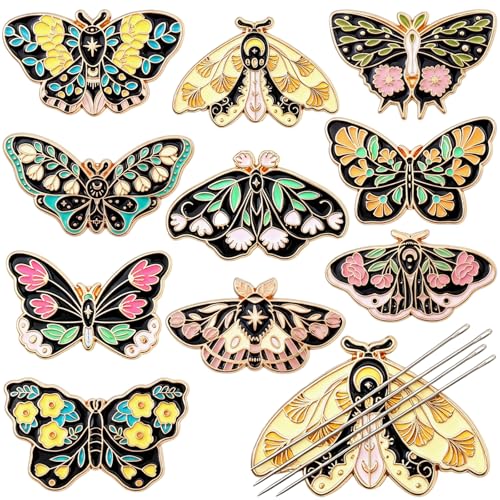 Wavyknot 10 Pcs Retro Butterfly Needle Minder Magnetic Needle Keeper - style: Retro Butterfly