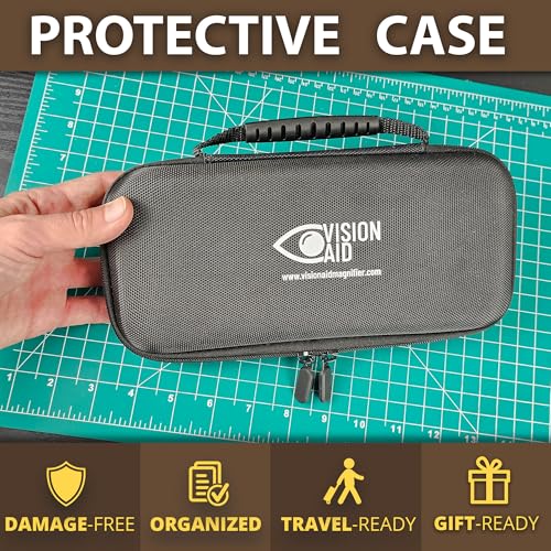 30x 10x VisionAid Hands-Free Magnifying Glass with Stand, Bright LED Light, Sturdy Storage Case - Handheld Magnifier for Reading - size: Battery Powered - 36 Ultra Bright LED with Case
