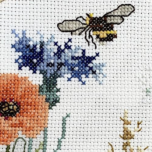 DUTCH STITCH BROTHERS - Wildflowers Counted Cross Stitch 6" Hoop and Pattern Included - Cross Stitching Kits for Adults Advanced and Beginners - color: DSB040 Aida