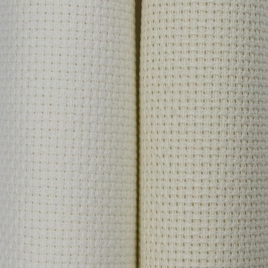 KCS 2 pc of 15" x 18"(38cmx45cm) 14 Count Cross Stitch Cotton Aida Cloth Needlework Fabric Box (Antique White+Cream, 14CT) - color: Antique White+cream, size: 14CT
