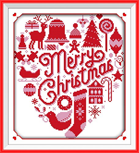CaptainCrafts Cross Stitch Kits for Adults Stamped 14CT Christmas Pattern - color: Christmas Style, size: Stamped 14CT