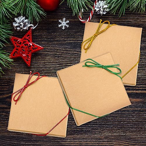 Berlune 120 Pcs Elastic Bows Pre Tied Stretch Loops Wrap, Red, Green, Gold - color: Red, Green, Gold