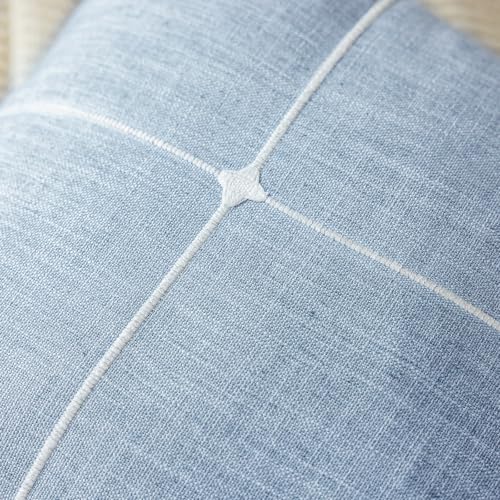 vctops Pack of 2 Rustic Lattice Throw Pillow Covers (Plaid Blue,20"x20") - color: Plaid Blue, size: 20" x 20" (Pack of 2)