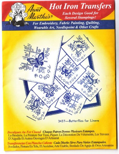 Butterflies for Linens Aunt Martha's Hot Iron Embroidery Transfer