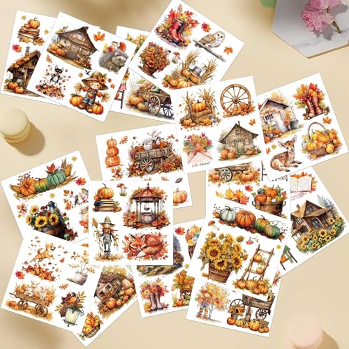 16 Pcs Fall Farmhouse Rub-On Transfers for Furniture & Crafts - style: Fall