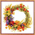 RIOLIS 1537 Wreath with Wheat Counted Cross Stitch Kit 11.75 x 11.75 in