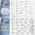 Patemby Embroidery Pattern Water Soluble Embroidery Stabilizers, Stick and Stitch Embroidery Paper Wash Away with Pre-Printed Pattern Designs Stencils Transfers for Hand Sewing Lover Beginner - color: Blossom