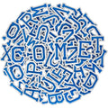 1 inch Blue Iron on Letters Patches, Embroidery Fabric Letters Applique Patch for Clothing, Jackets, Jeans, Hats, Backpacks, Socks, 104pcs - color: Blue, size: 1 inch