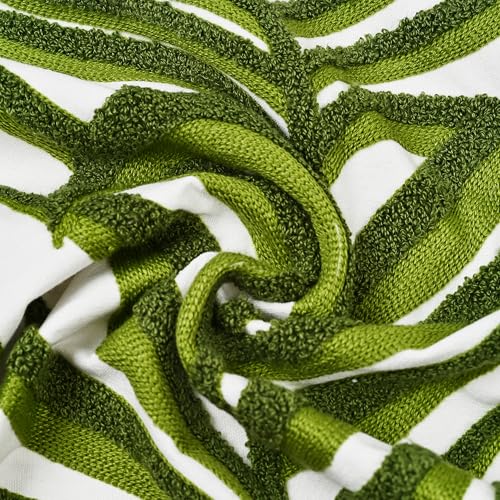 Tropical Leaf Plants Green and Grass Green Leaves Embroidered Throw Pillow Cover, Floral Decor Plant Cushion Covers for Farmhouse Couch Living Room Sofa Bedroom Chair Office Shop 18 x 18 Inches - color: Green and Grass Green