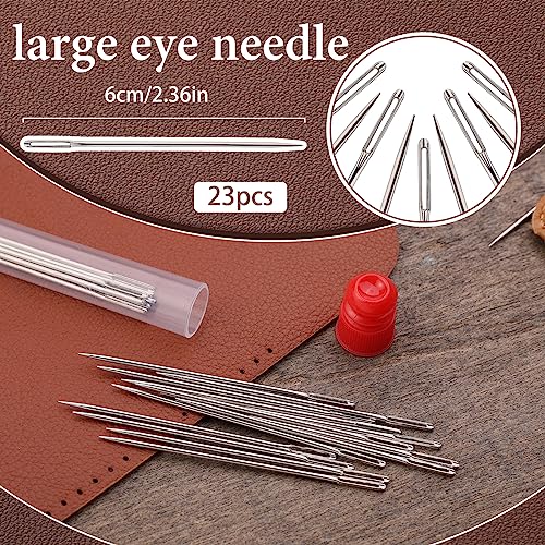 33PCS Sewing Thimble Set, Adjustable Metal & Leather Finger Protectors - color: 33PCS