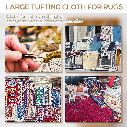 4 Pcs 80'' x 40" Large Overlocking Primary Tufting Cloth for Rug Tufting