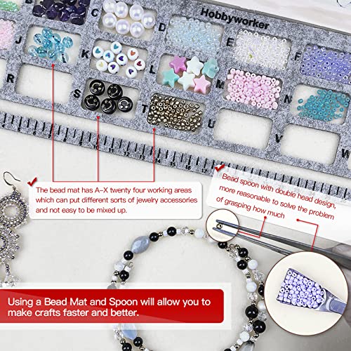 hobbyworker Beading Mat,Bead Board with Wooden Tray for Seed Beads