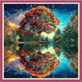 Dooxvey Counted Cross Stitch Kits for Adults 11CT Printed Cross-Stitch Patterns Cross Stitching Embroidery Kit Stamped or Counted Needlepoint Kits-Magic Tree 18×18 inch - color: ColorDIY16