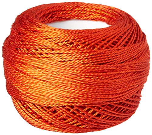 DMC Pearl Cotton Balls, Size 8, Dark Burnt Orange - color: Dark Burnt Orange, style: 8 Thread Count