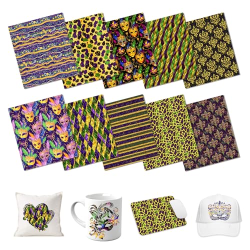 HTVSTD Mardi Gras Sublimation Transfer Ink Paper 10 Sheets 12 * 10in - color: Bullet-10