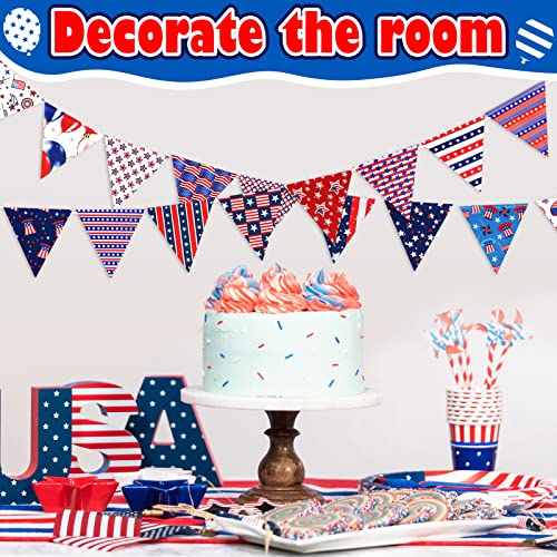 Irenare 100 Pcs 8 x 8 Inches Cotton Patriotic Fabric Squares - style: Star