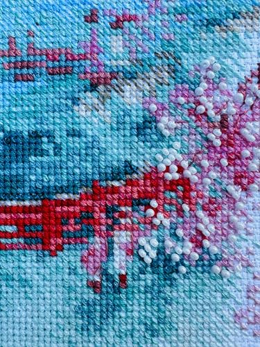 RIOLIS 1745 Sakura. Bridge Counted Cross Stitch Kit 7.09 x 9.45 in - style: Sakura. Bridge 1745