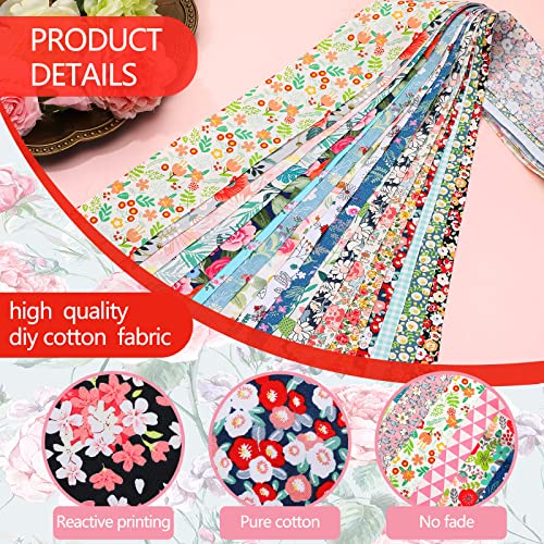Tegeme 40 Pcs Floral Jelly Fabric Strips for Quilting 2.55" Patchwork Craft - color: Fresh Style