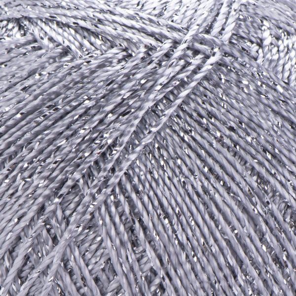 YarnArt Bright Metallic Glitter Yarn – 80% Polyamide 20% Metallic Polyester, 90g 340m, Soft Sparkle Fiber for Crochet, Lace, Summer Tops & Accessories – 4 mm Needle & Hook (235, Light Silver) - color: 235, Light Silver