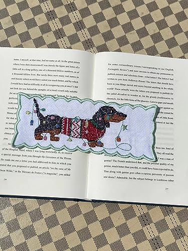 6 pcs Dog Bookmark Cross Stitch Kits,Small Easy, Bookmarks Cross Stitch,14 Count Counted Cross Stitch Kits,Cotton Thread, Cotton Dog Bookmarks Counted Cross Stitch Kits