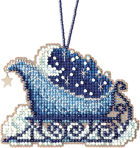 Celestial Sleigh Beaded Cross Stitch Kit Mill Hill Charmed Ornaments 2017 Sleigh Ride MH161731