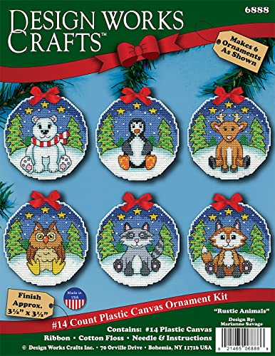 Design Works Crafts Rustic Animals Counted Cross Stitch Ornament Kit - Set of 6