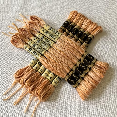 Magical Color Variegated Cross Stitch Thread Color Variations Embroidery Floss Pack, 8.7-Yard, Gold Coast, Pack of 12 Skeins