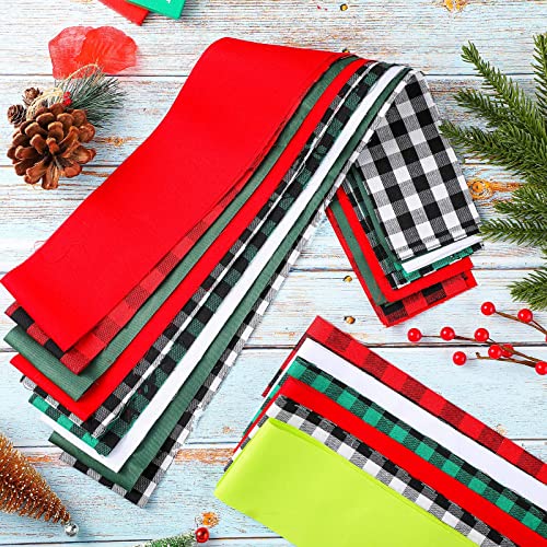Tegeme 40pcs Christmas Jelly Fabric Strips for Quilting and DIY Craft 2.55" - color: Buffalo Plaid Style