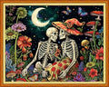 Redxing Stamped Cross Stitch Kits - Beach Night Landscape Counted Cross Stitch Kits for Beginners Adults Needlepoint Cross-Stitch Patterns-Skeleton Couple 16x20 inchs - color: ArtsKit14