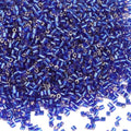 6000pcs Dark Blue Bugle Beads Bulk, Embroidery Tube Short Beads for Jewelry Making, Bracelet,Necklaces Supplies,Craft DIY(3x2mm) - color: Dark blue