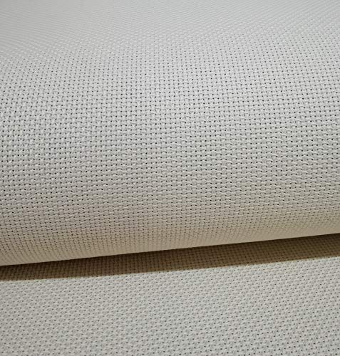 19" x 28" 14CT Counted Cotton Aida Cloth Cross Stitch Fabric (Light Beige) - color: Light Beige