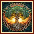 Magxvouy Cross Stitch Kits Stamped Full Range of Embroidery Kits,Cross Stitch Patterns Needlework Kits for Beginners 11CT Printed Kits&Tree of Life 18x18 inch - color: Artcolor15