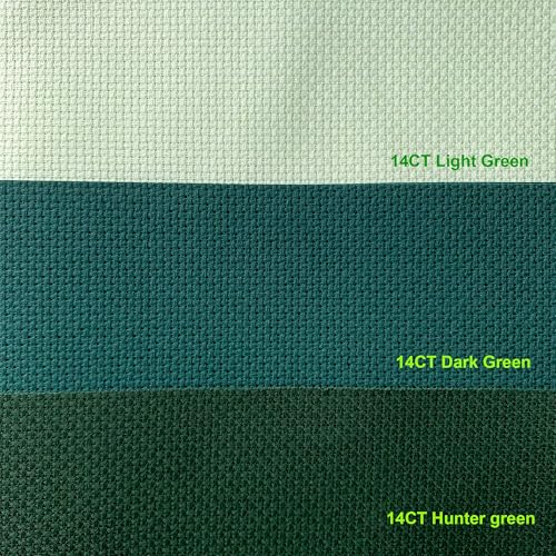 Aida Cloth 14 Count Cross Stitch Fabric,20×60inch (14CT,Hunter Green) - color: Hunter Green, size: 14CT