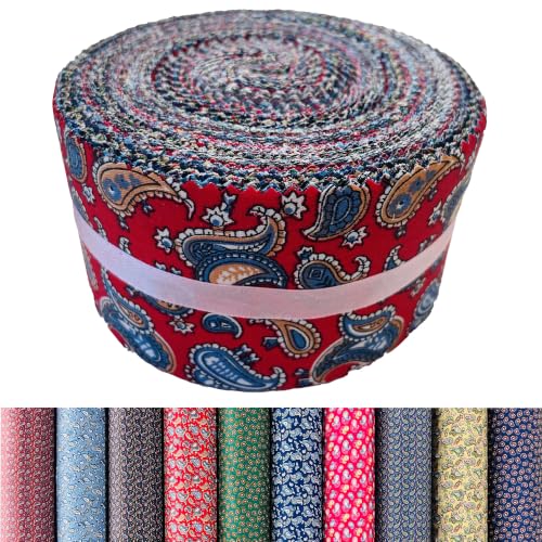 100% Cotton Quilting Fabric Jelly Roll Fabric-Classic Boteh Paisley - color: Classic Boteh Paisley