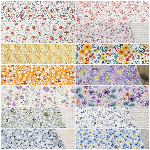 100% Cotton Quilting Fabric Squares 5''x5'' Floral Print Precut Fabric Bundles Charm Packs for Quilting 5 inch Clearance for Pathwork Quilt（Fresh Style） - color: Color-2