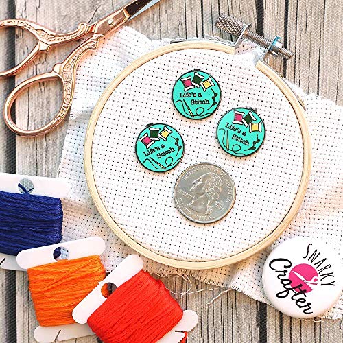 Life's a Stitch Embroidery Hoop Enamel Needle Minder