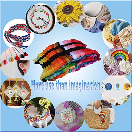 MOYYON 122 Skeins Embroidery Floss - Embroidery Thread - Friendship Bracelet String with Free Set of 30 pcs Floss Bobbins for Cross Stitch, Hand Embroidery, String Art