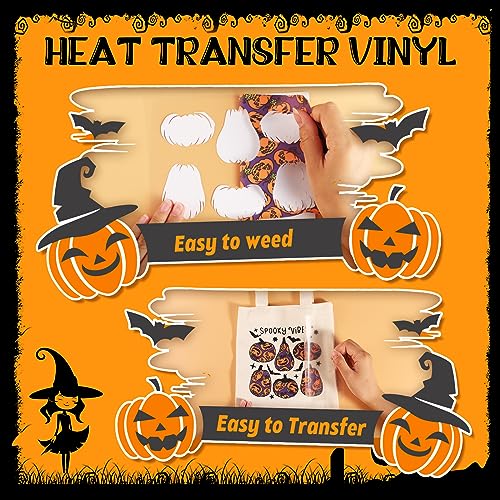 HTVSTD Pumpkin Halloween HTV Heat Transfer Vinyl 12pcs 12×10in - color: Pumpkin