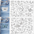 Patemby Embroidery Pattern Water Soluble Embroidery Stabilizers, Stick and Stitch Embroidery Paper Wash Away with Pre-Printed Pattern Designs Stencils Transfers for Hand Sewing Lover Beginner - color: Floral