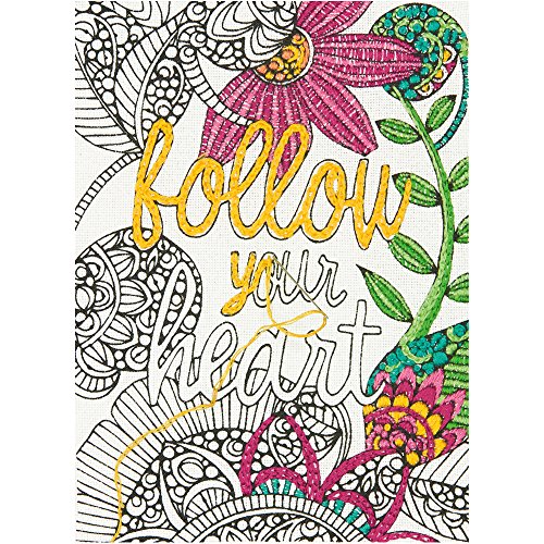 Dimensions 'Follow Your Heart' Crewel Embroidery Kit for Beginners, 5' x 7' - color: Follow your Heart
