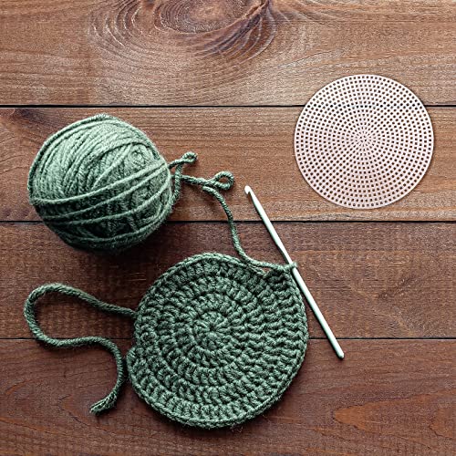 7 Count Circle Plastic Canvas Circles Mesh Sheets White Needlepoint Blank Canvas Plastic Mesh Mat for Needlework Crochet Supplies Embroidery Yarn Crafting Knit(3 Inch)