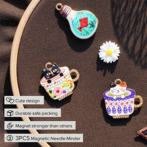 Cute Cat Magnetic Needle Keeper - Cross Stitch, Sewing, Embroidery & Needlework Storage - 29-Needle Gift for Cross Stitch Lover
