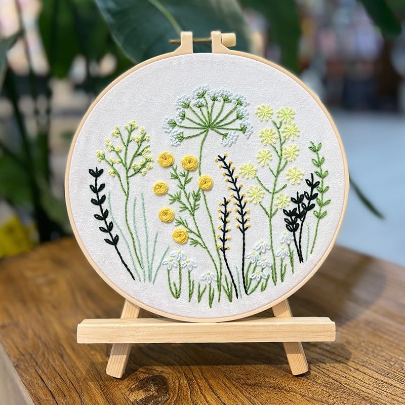 COCOMOX Floral Embroidery Kits for Beginners Adults, Cross Stitch Kits - color: Flower pattern