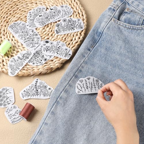 Flower Water Soluble Embroidery Patterns, 25 Pcs Embroidery Papers