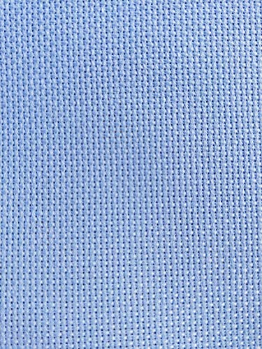 19" x 28" 14CT Counted Cotton Aida Cloth Cross Stitch Fabric (Light Blue) - color: Light Blue