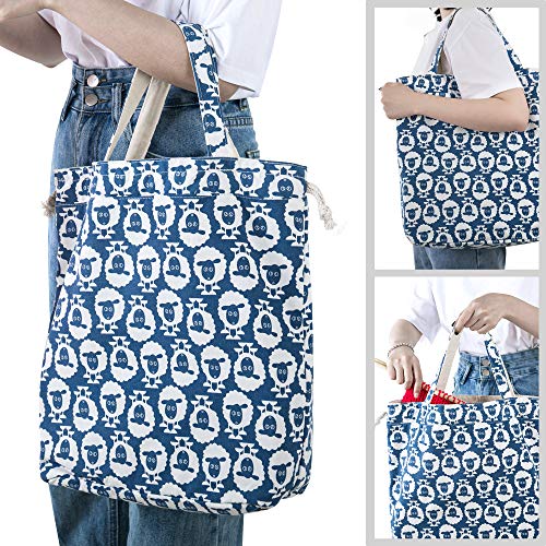 Teamoy Knitting Bag Tote, Yarn Storage Crochet Bag Organizer, Sheep - color: Sheep