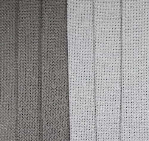 KCS 6 pc of 12" x 18"(30cmx45cm) 14CT Counted Cotton Aida Cloth Cross Stitch Fabric (Medium Grey+Dark Grey) - color: Medium Grey+dark Grey