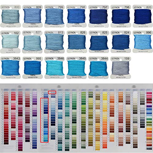Premium Rainbow Color Embroidery Floss bobbins - Cross Stitch Threads - Friendship Bracelets Floss - Crafts Floss - 20 Bobbins Per Pack Embroidery Floss, Royal Blue Gradient - color: 800-159